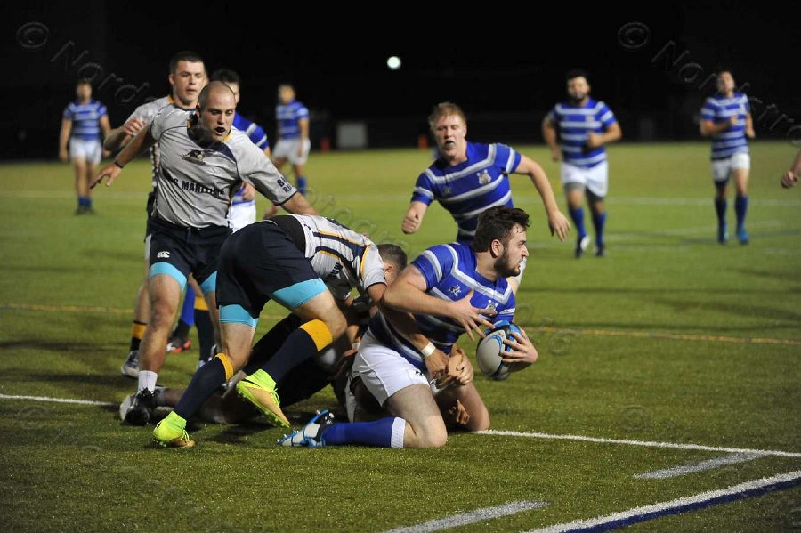 Wheaton Men\'s Rugby vs Mass Maritime.  Photo by Keith Nordstrom